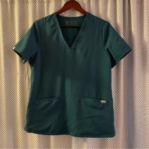 EUC Figs Caribbean Blue Casma Scrub Top
